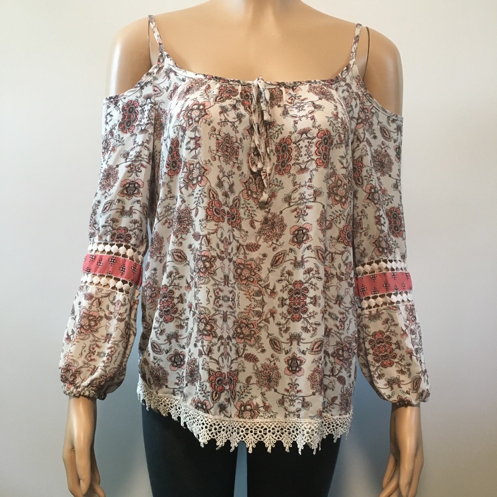 Penelope cold shoulder floral long sleeve size S - Picture 3 of 14